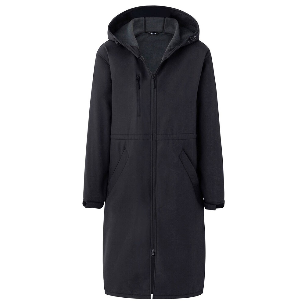 NEW Swim Parka Hooded Size XS Waterproof Fleece Lined Black Pool Surf Team Coat